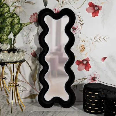 Immagine prodotto di Bazasi - Specchio, 58x160h cm Nero, Cornice Sagomata