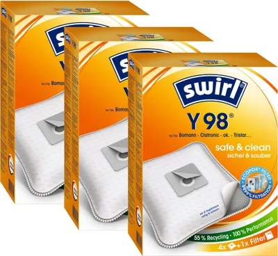 Produktbild von Swirl Y 98 Staubsaugerbeutel Staubbeutel safe & clean für Clatronic (3er Pack)