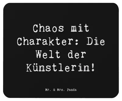 Produktbild von Mr. & Mrs. Panda Mauspad Spruch Künstlerin Chaos - Schwarz - Geschenk, Kreativindustrie, mousematte, Mousepad, Kunstwelt, Mouse Pad, pc, Kunstschaffende, mausunterlage