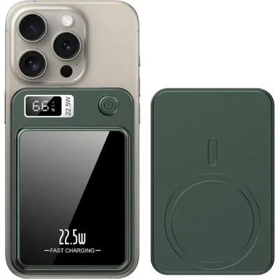 Produktbild von Magnetische Powerbank 10000mAh,Kabelloses Laden, Schnellladung, ultradünn & tragbar, mit integriertem Kabel, 22.5W Wireless Charger