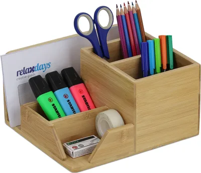 Produktbild von relaxdays Schreibtisch Organizer Bambus