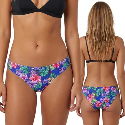 Produktbild von Kobaltblaues Bikini-Unterteil mit Blumenmuster, Damen-Badeslip, Schwimmbad, Strand, Bikini XS