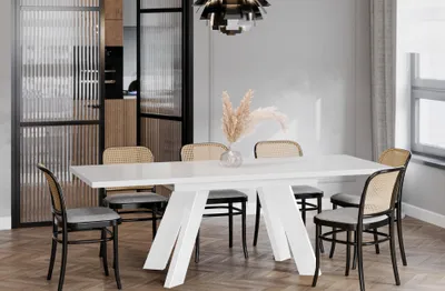 Produktbild von ENDO-Möbel Ausziehbarer Esstisch Como White 130-210cm (Weiß Hochglanz)