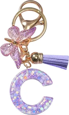 Produktbild von Alphabet Schlüsselanhänger C in Lila - Glitzernde Träume KP37893