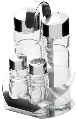 Immagine prodotto di Oliera a 4 pezzi, sale/pepe/aceto/olio, altezza 115 mm
