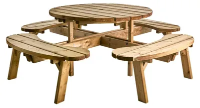 Produktbild von Picknickgarnitur Hasslebro 208 x 72 x 208 cm Kiefer Natur