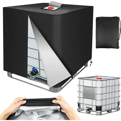 Produktbild von IBC Tank Abdeckung,420D IBC Container Abdeckung,IBC Wassertank Abdeckung UV Schutzplane,Wetterfest & Staubdicht Mit Aufbewahrungstasche, 120*100*116cm