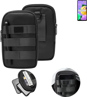 Produktbild von K-S-Trade Holster Gürtel Tasche kompatibel mit LG Electronics K52 Handy Tasche Schutz Hülle dunkel-grau viele Fächer, 1x