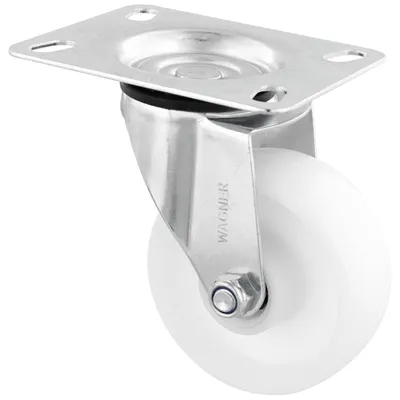 Image de ROULEAU WAGNER, diamètre 80 mm, roulette pour meubles, roulement à billes, acier zingué, blanc, capacité de charge 50 kg - 04138001