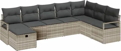 Image de Ensemble canapé avec coussins 6 pièces en polyrotin