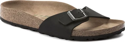 Produktbild von Birkenstock Madrid Vegan Birko-Flor Nubuck Regular Fit - Schwarz, 3,5