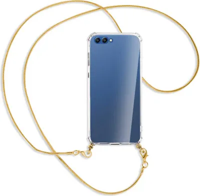 Produktbild von Handykette Backcover-Schutzhülle mit Band (Metall goldfarben) für Honor 10 - goldfarbene Kette Snake