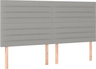 Produktbild von vidaXL Kopfteil Hellgrau 180 x 5 x 118/128 cm Stoff