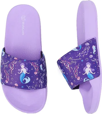 Produktbild von Badelatschen Kinder 26/27 EU Lila Meerjungfrau rutschfest Dusch Badeschuhe Strand Sandalen