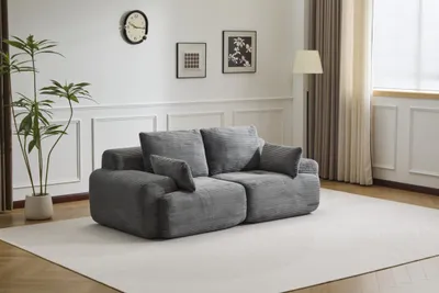 Produktbild von Sofa mit schlaffunktion 214x70cm, Komfortables Sofa,Schlafsofa 2-Sitzer,Grau
