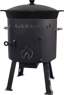 Produktbild von SET Feuerofen Utschak Kukmara Ø ca. 40 cm + Kazan Usbekisch aus Gusseisen mit Alu-Deckel 16 L
