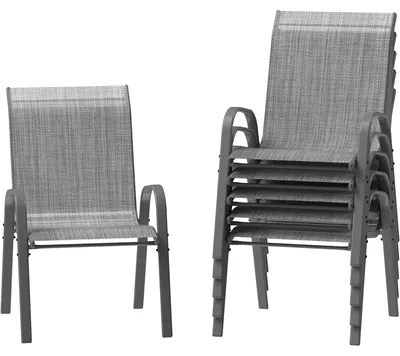 Immagine prodotto di Sedie da giardino - Sedie da esterno - Sedie impilabili - Arredamento da giardino - Struttura in acciaio - Tessuto traspirante in Teslin