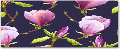 Produktbild von Tulup® Glas-Bild Wandbild aus Glas - 125x50 - Wandkunst - Wandbild hinter gehärtetem Sicherheitsglas - Dekorative Wand für Küche & Wohnzimmer  - Blumen & Pflanzen - Magnolie - Rosa