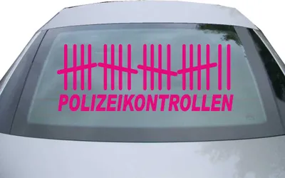 Produktbild von Indigos UG - Aufkleber Heckscheibe & Motorklappe DE2066 - pink - 600x228 mm - Polizeikontrollen - Auto Scheiben Fenster Heckklappe Tuning Racing JDM - Die cut