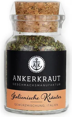 Zdjęcie produktu dla Ankerkraut Włoskie zioła mieszanka przyprawowa w słoiku z korkiem 20 g przyprawa do sałatek