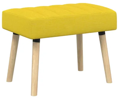 Zdjęcie produktu dla Ławka z wyściełanym oparciem vidaXL, jasnożółta, 60 x 40 x 45 cm, materiał