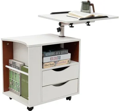 Productafbeelding van Mobiele Bedtafel - Verstelbaar 70-90 cm - Wit