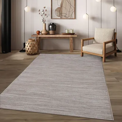 Produktbild von TT Home In-& Outdoorteppich Wetterfest Terrasse Balkon Esszimmer Modernes Boho Design Skandinavisch Meliert Unifarben Größe 80x150 cm