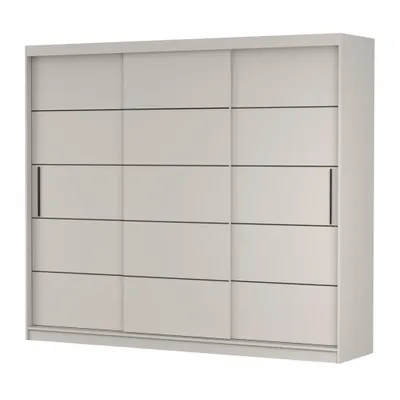 Image de Armoire à portes coulissantes ALBA II, chambre à coucher, armoire, armoire de chambre à coucher 250 cm, cachemire/cachemire, sans miroir ni LED