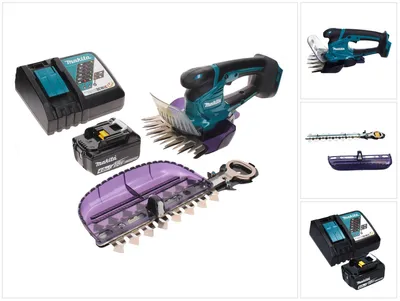 Zdjęcie produktu dla Akumulatorowe nożyce do trawy Makita DUM 604 RM1X 18 V z ostrzem do cięcia trawy i krzewów + 1x akumulator 4,0 Ah + ładowarka