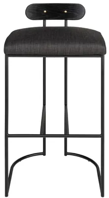 Produktbild von Casa Padrino Designer Barstuhl Schwarz 46 x 46 x H. 92 cm - Moderner Barhocker mit pulverbeschichtetem Stahl - Luxus Barmöbel