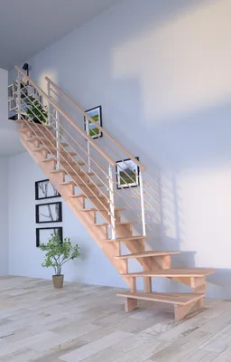 Produktbild von Holztreppe Lindos (Buche) in  1/4 gewendelter Ausführung links-80 cm-Design Geländer Holzrundstäbe-beidseitig-ohne Setzstufen
