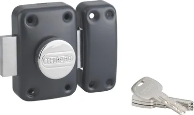 Image de Verrou à bouton Transit 2 pour porte d'entrée, cylindre 45mm, 4 clés, anthracite - THIRARD