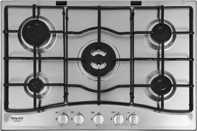 Immagine prodotto di Hotpoint PCN 752 T/IX/HAR Piano Cottura Acciaio Da Incasso 75 cm Gas 5 Fornelli