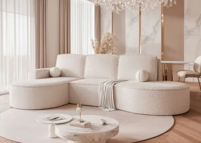 Image de Canapé d'angle rembourré SOFIA avec fonction couchage - Canapé L avec fonction relax et compartiment de rangement - Canapé d'angle gauche indépendant Abriamo 04 Beige