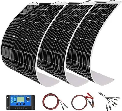 Immagine prodotto di Kit solare off-grid da 300 W 12 V con pannello solare flessibile e regolatore di carica per camper e barche