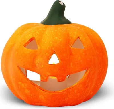 Image de Lanterne citrouille comme décoration LED Halloween Photophore en 13x14 cm