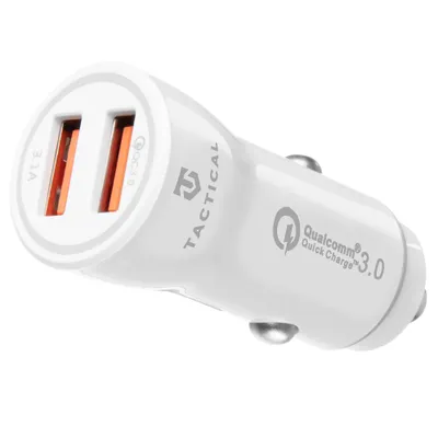 Produktbild von Tactical Auto-Ladegerät 2xUSB-A QC 3.0 - Weiß KP8463