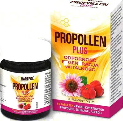 Produktbild von Propollen Plus 60 tabletten mit Blütenpollen Propolis Echinacea Acerola -Bartpol