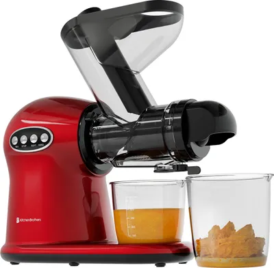 Produktbild von KitchenBrothers Slow Juicer XL - Entsafter - Obst- und Gemüsepresse - 43mm und 70mm Einfüllöffnung - 500ml - Rot