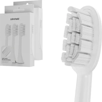 Produktbild von Zahnheld Bürstenkopf Ersatzbürsten Basic Soft - ideal für Gero Schallzahnbürsze, 6 Stück, Weiß, weiche Wechselköpfe, sensible Zähne und Zahnfleisch