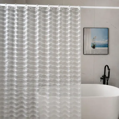 Produktbild von INF 3D Duschvorhang aus PEVA transparent 200 x 180 cm wasserdicht
