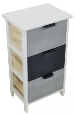 Obrázok produktu pre Drevená skrinka s tromi univerzálnymi zásuvkami, kompaktný dizajn, rozmery 34 x 25 x V 60,5 cm