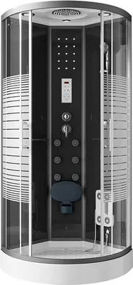 Immagine prodotto di Home Deluxe - Doccia completa BLACK PEARL - dimensioni 100 x 100 cm, incl. doccia a pioggia, radio e accessori I Tempio doccia Doccia prefabbricata, doccia, tempio doccia