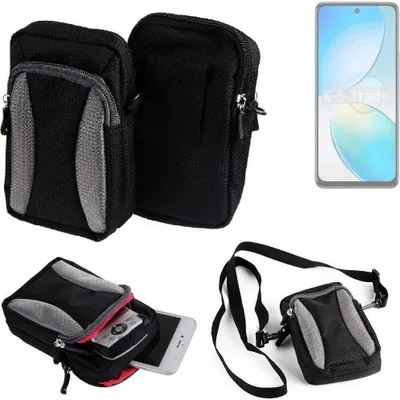 Produktbild von K-S-Trade Holster Schutz Hülle kompatibel mit Infinix Hot 12 Handy Hülle Gürteltasche Umhängetasche mit Zusatzfach schwarz