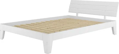 Immagine prodotto di Letto matrimoniale moderno bianco 160x200 Struttura letto in legno massello di pino bianco V-60.54-16W Rete a doghe inclusa.