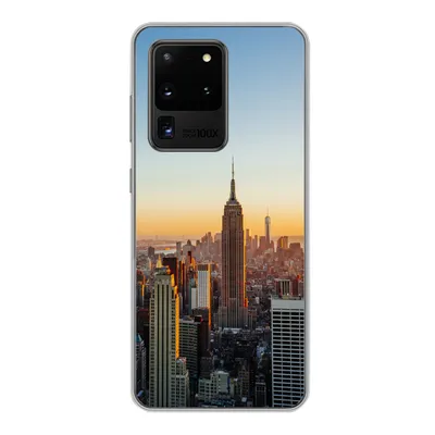 Produktbild von MuchoWow® Handyhülle Schutzhülle Hülle für Samsung Galaxy S20 Ultra New York - Skyline - Sonnenuntergang Silikon Softcase Handy Hülle - Karteninhaber