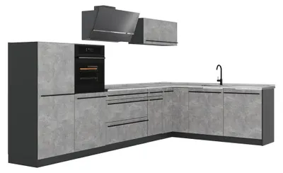 Imagen del producto de Cocina esquinera Vicco R-Line Hormigón/Antracita 347 x cm encimera Mármol, Model 67595