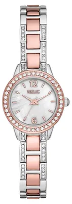 Productafbeelding van RELIC dameshorloge, quartz uurwerk met drie wijzers en een band van metaallegering