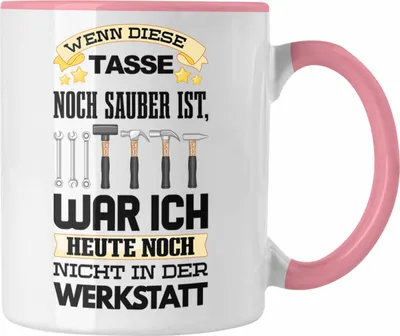Produktbild von Trendation - Werkstatt Tasse KFZ Mechaniker Mechatroniker Geschenkidee (Rosa)