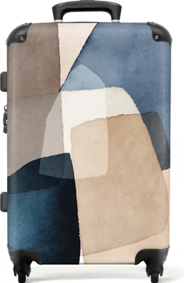 Produktbild von NoBoringSuitcases.com® Großer Koffer - Abstrakt - Kunst - Aquarell - Design - Kombinationsschloss TSA - Hartschalen Trolley 4 Rollen - 72 liter - Reisekoffer - 66 cmKoffer Mittelgroß 67x43x25 cm, 72L,